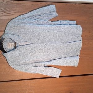 Faded Glory Jeans Co womens vintage cotton stretch blue floral top size …